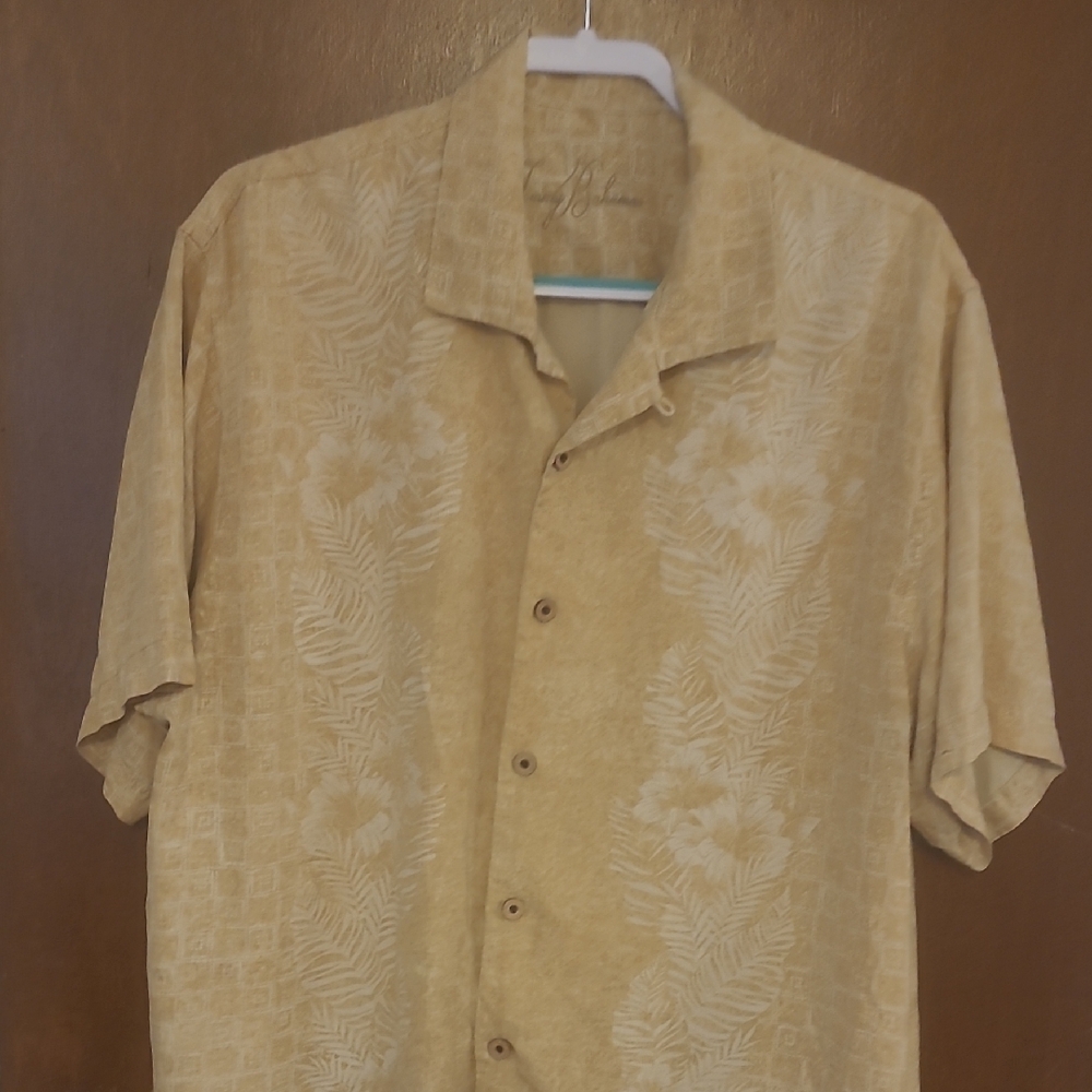 Tommy Bahama Tan Floral Button Down Shirt
